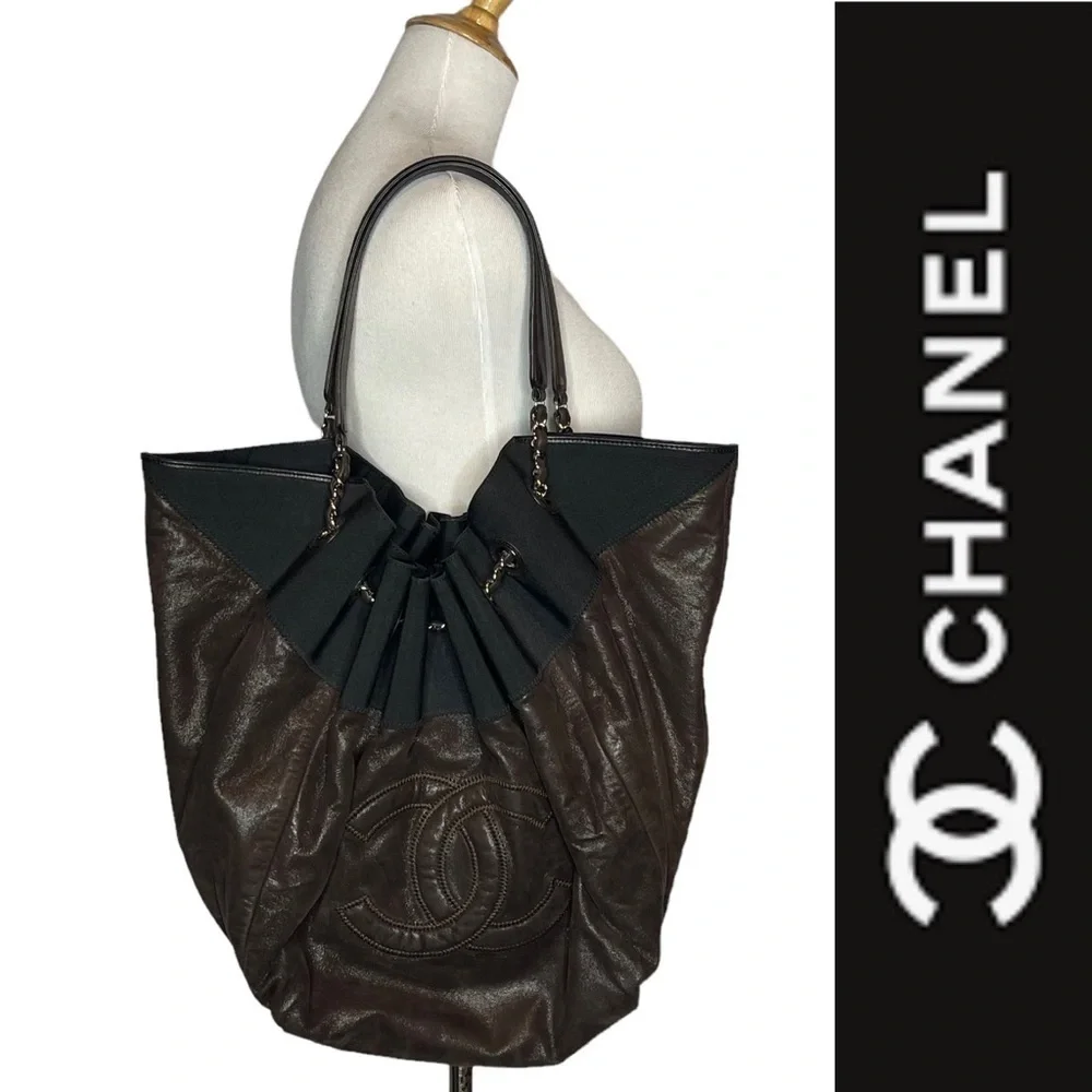 Stretch Spirit Large Cabas Hobo Bag brown lambskin leather